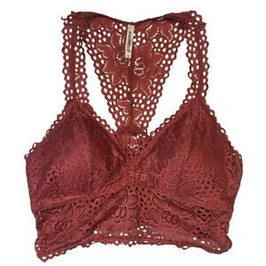 Zenana Outfitters Lace Racerback Bralette Rust Bra Fully Lined Comfort Size 1X